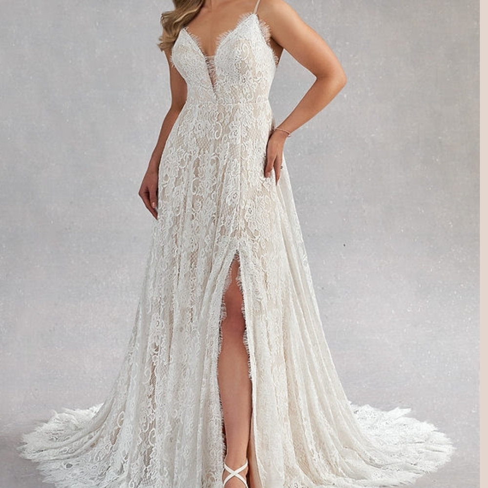 Azazie White Lace Bridal Gown